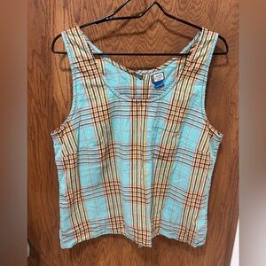 Kavu 100% Cotton Plaid Tank Top